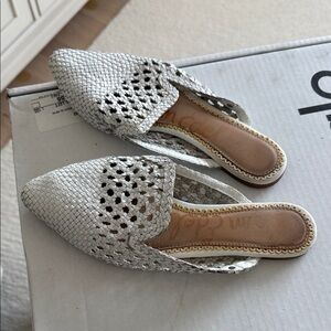 Sam Edelman Silver Woven Flats